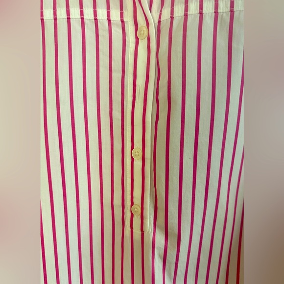 J Crew band-collar cotton poplin tunic in stripe.              Lightly worn. - Picture 5 of 7